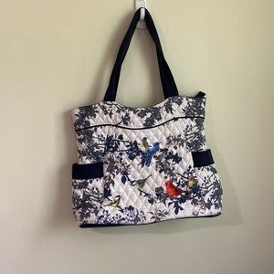 Bradford exchange James Hautman "Songs Of Spring" Bird Art Quilted Tote Bag